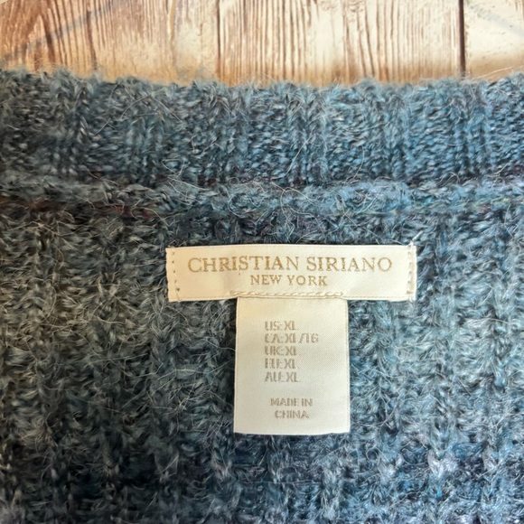 Christian Siriano New York Blue Marled Grandpa Cardigan - Picture 4 of 7